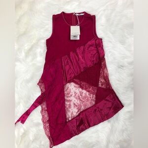 NWT $2050 Givenchy Lace Red Top